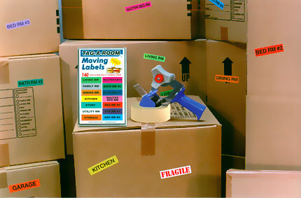 color coding moving boxes for easier moving
