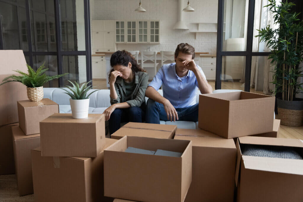 man and woman stressed out